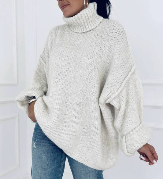 Soft turtleneck wool and mohair sweater